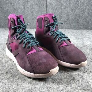 Nike Air Huarache Run Mid Shoes‎ Womens 7.5 Purple Suede Zip 749532-555
